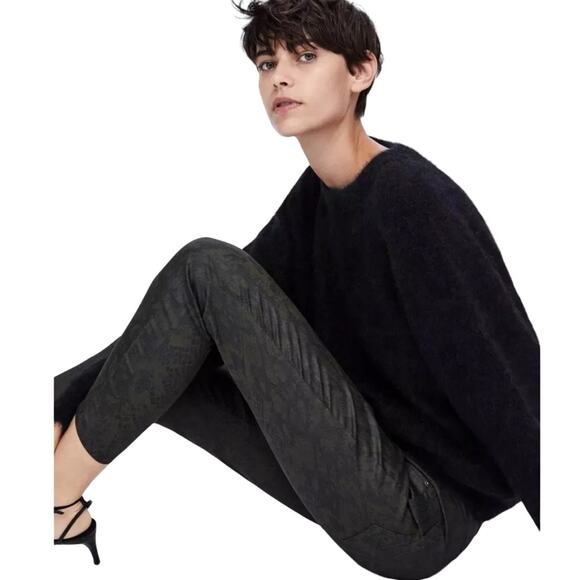 ZARA Z1975 Snakeskin Printed Denim Jeans Pants Waxed Finish 4 X‎ 26 - Picture 6 of 16